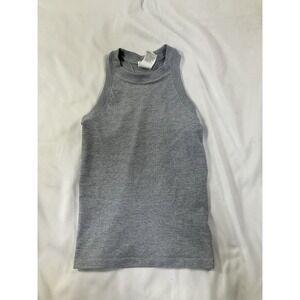 Athleta Renew Seamless Racerback Tank Top Gray Ribbed Size XS 173